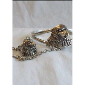 VNTG G&S Biker Slave Eagle Cuff And Ring. Silver Tone. Size 7 GUC